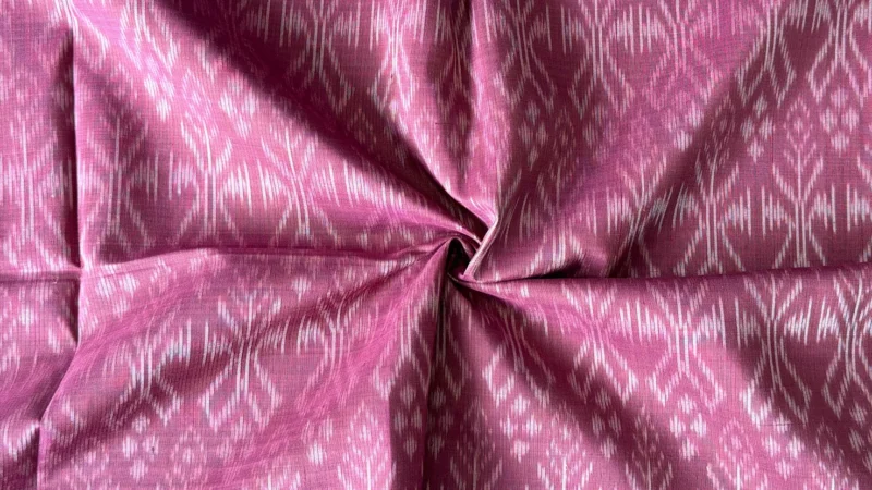 Ikat Silk, 2-Shaft, Floral Pattern, Pink