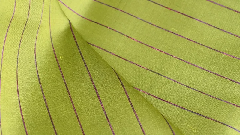 Silk Multicolour Stripe, Lime Green