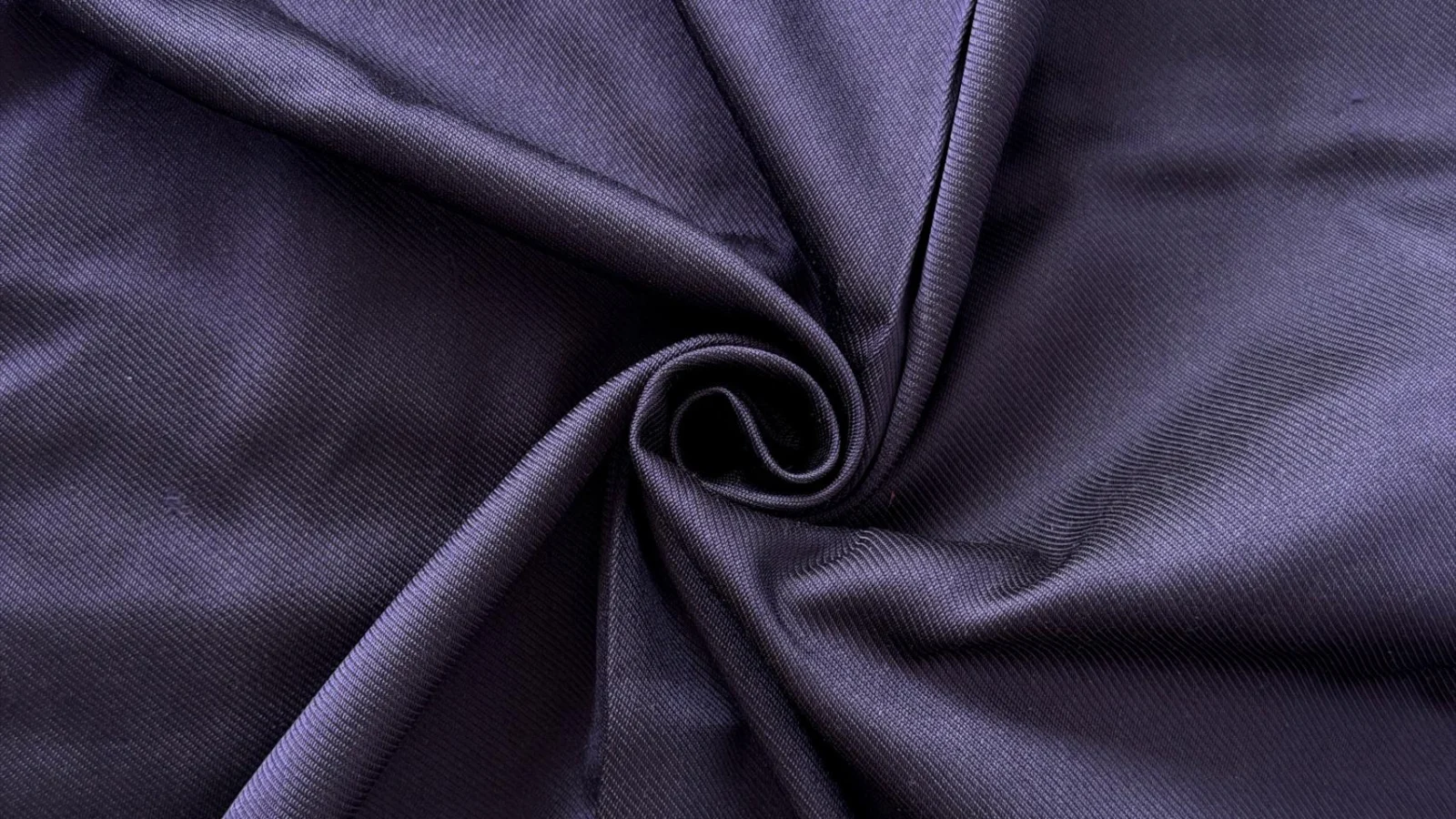 Solid-Colour Silk, 4-Shaft Fine Stripe Weave, Navy
