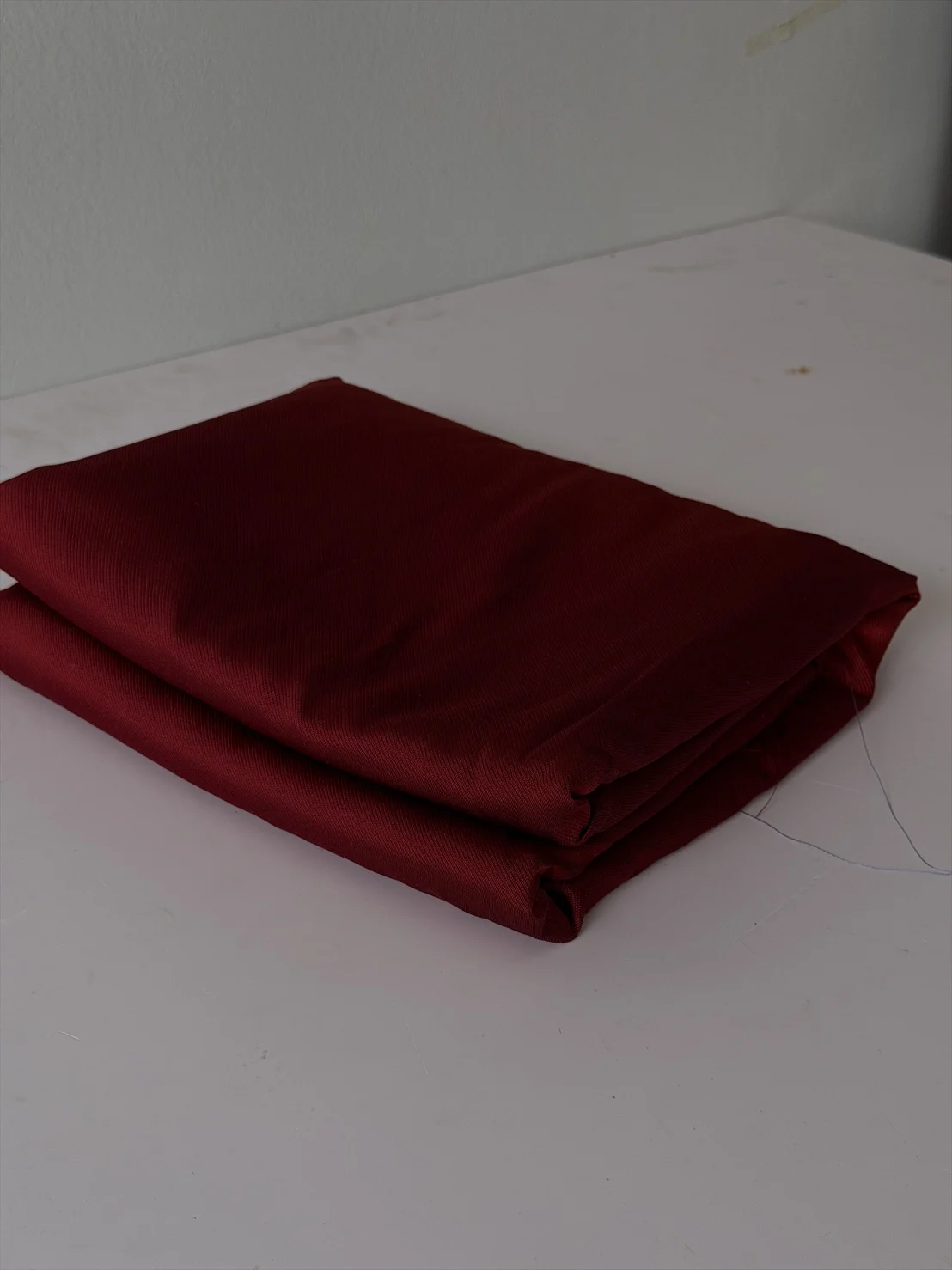 Solid-Colour Silk, 4-Shaft Fine Stripe Weave, Lac Red