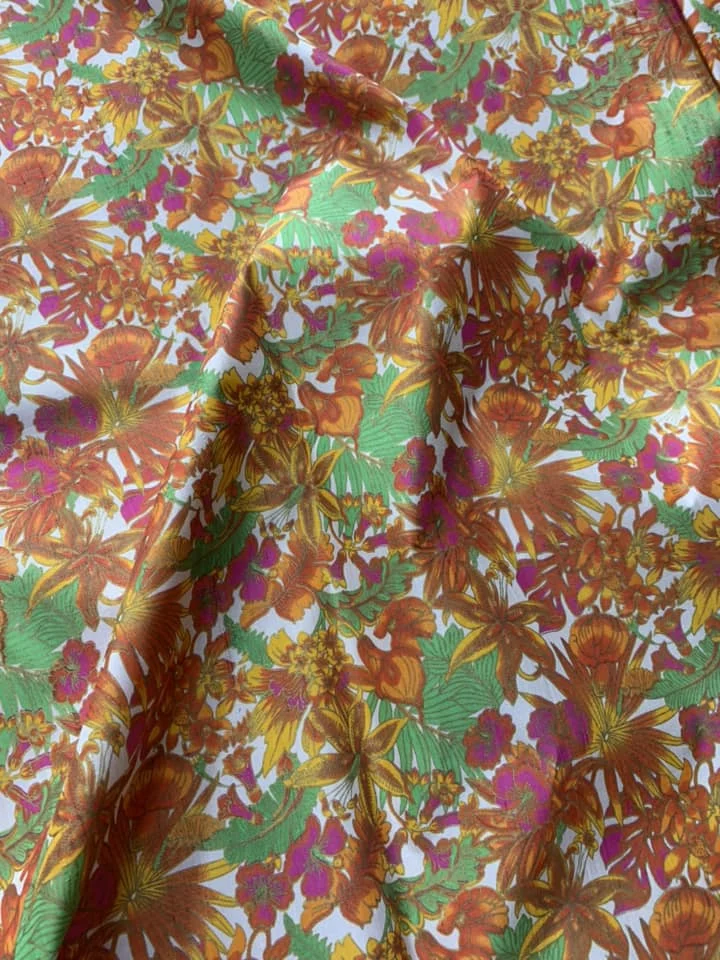 Printed Silk, Smooth Weave, Multicolour