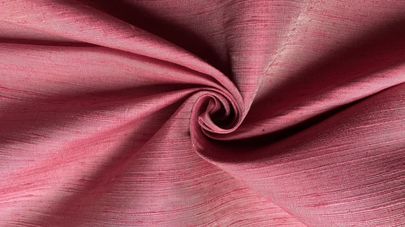 Naturally Dyed Slubbed Silk, Heavy Textured, Lac Pink-Red