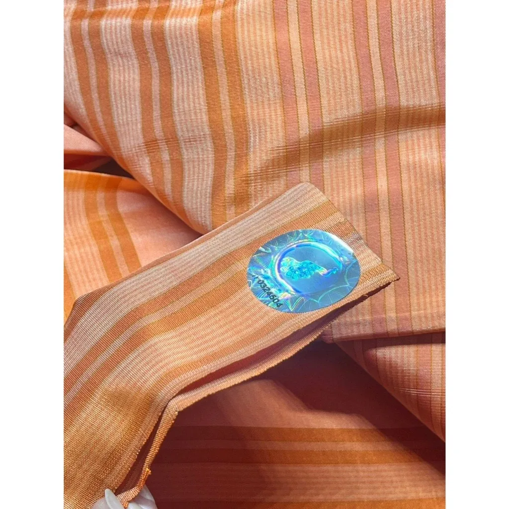 Silk Stripe, Smooth Weave, Orange