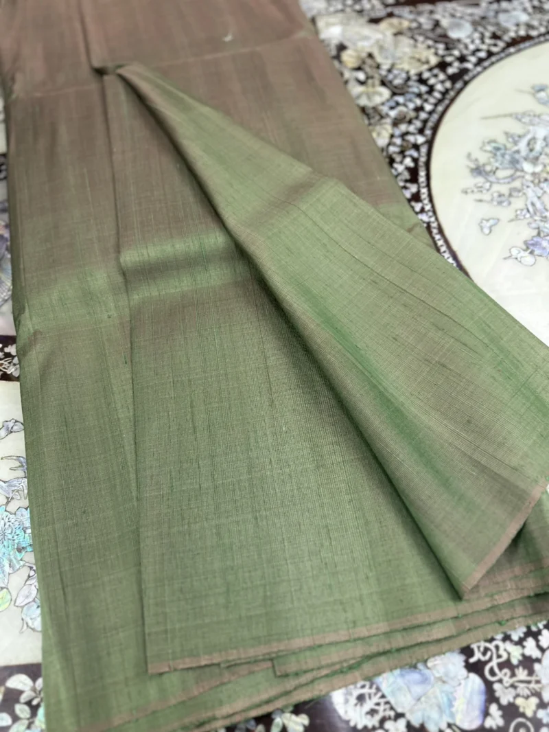 Slubbed Silk, Ribbed Weave, Green