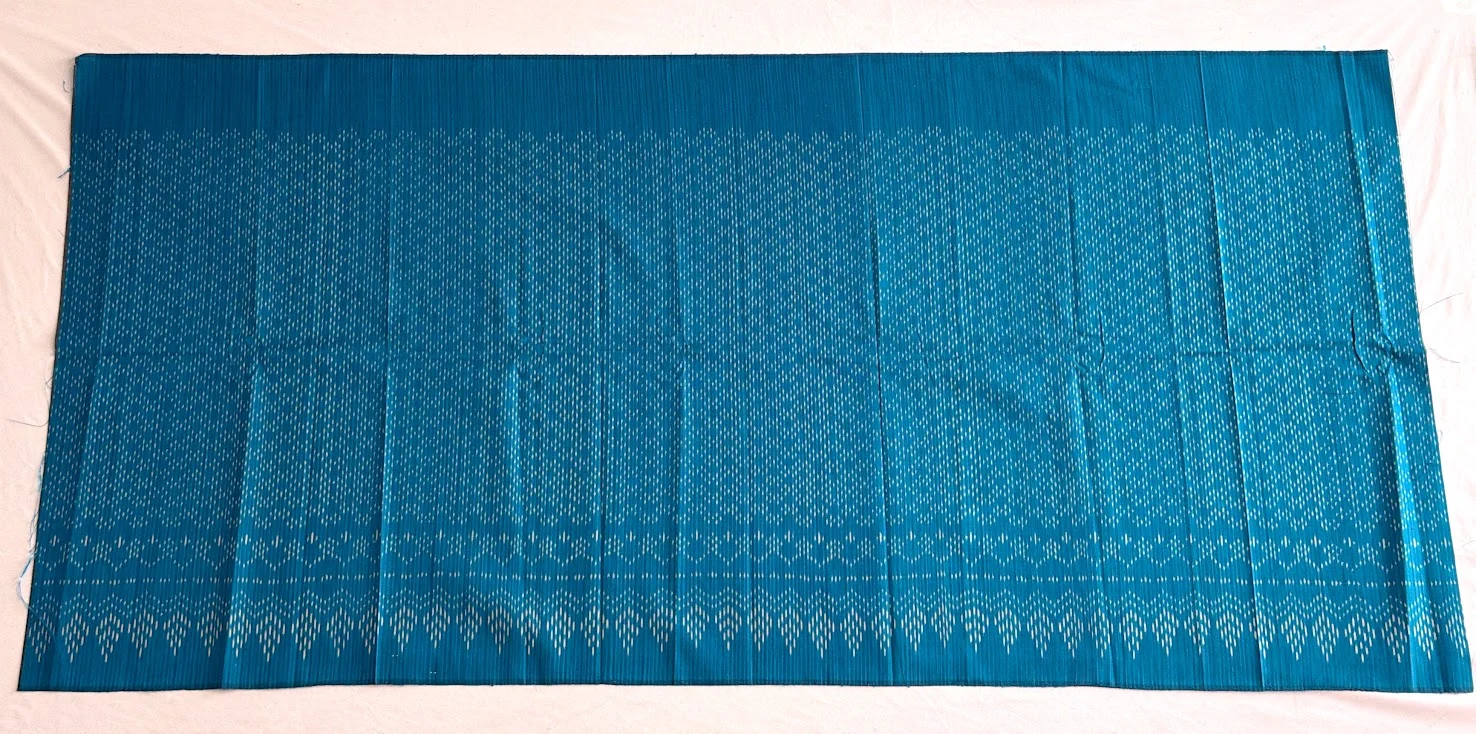 Ikat Silk, 2-Shaft, Kan Yaeng Pattern, Sky Blue