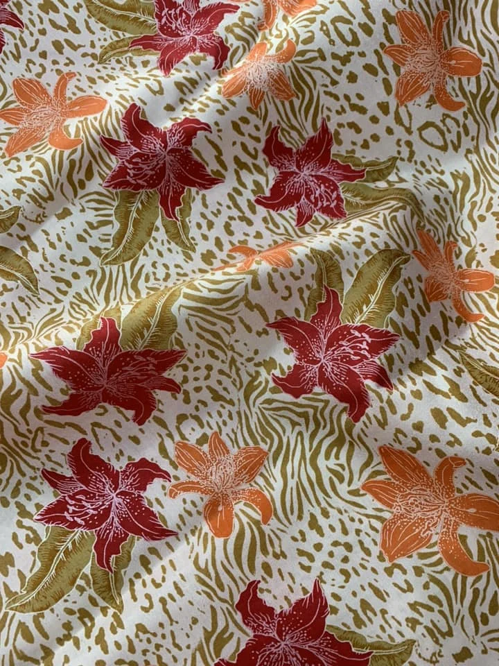 Printed Silk, Smooth Weave, Multicolour