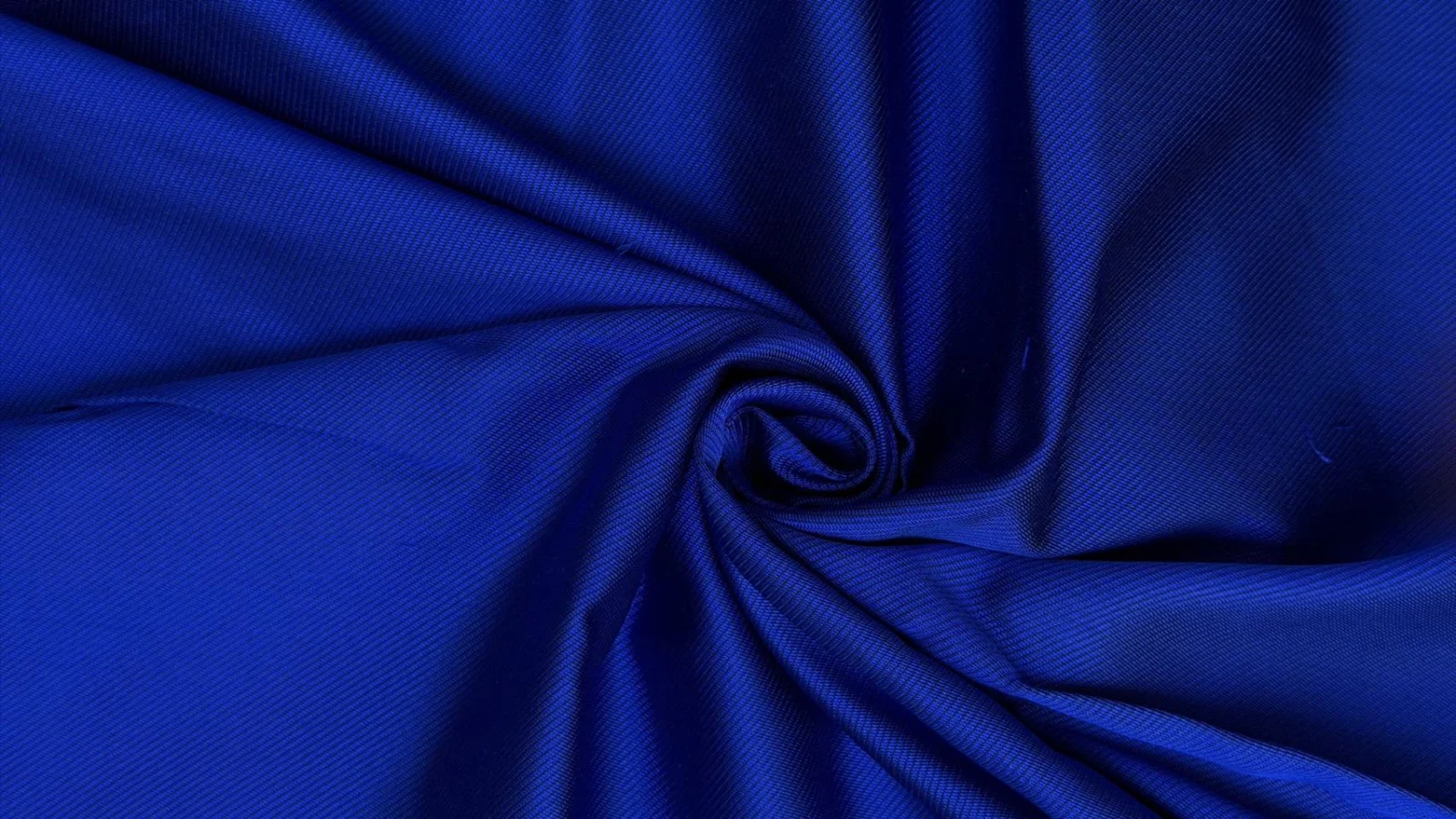 Solid-Colour Silk, 4-Shaft Fine Stripe Weave, Bright Blue