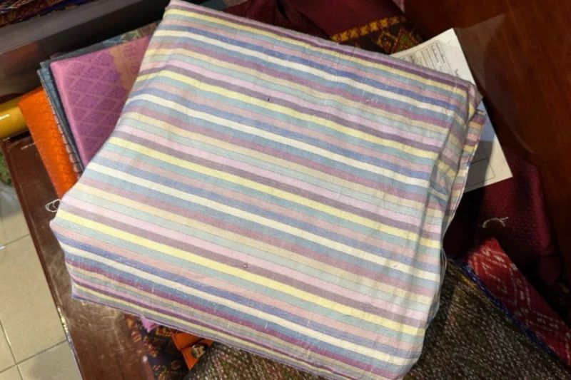 Silk Plaid, Soft Textured, Yellow and Light Blue