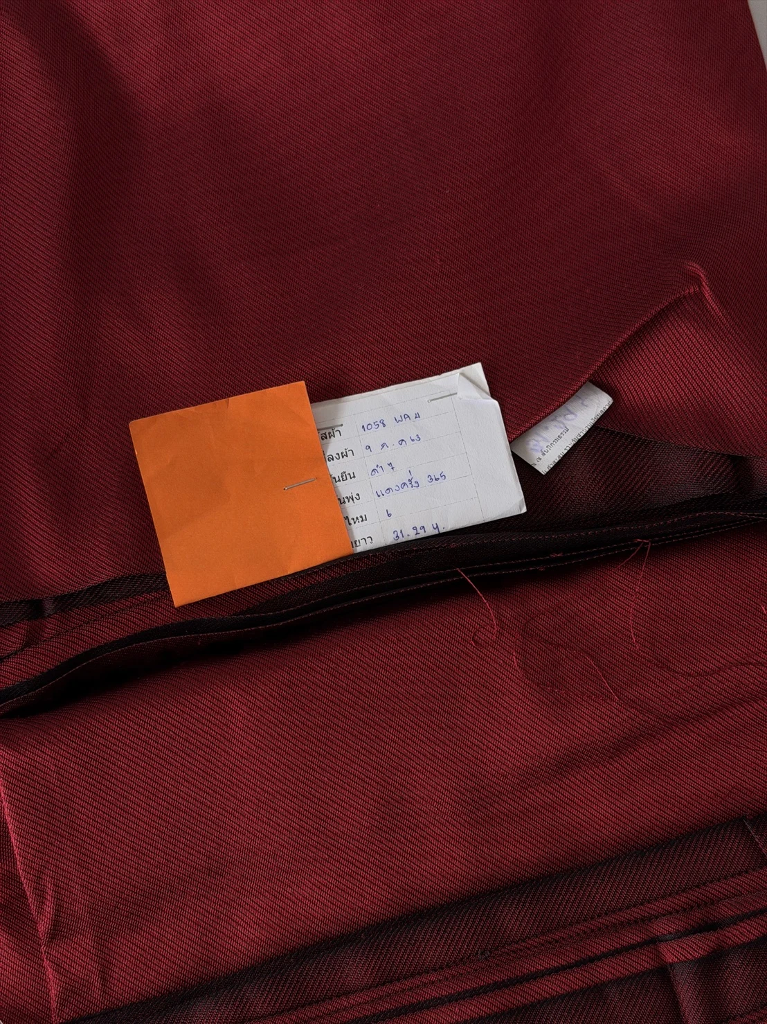 Solid-Colour Silk, 4-Shaft Fine Stripe Weave, Lac Red