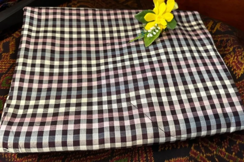 Silk Plaid, Soft Textured, Brown and Black