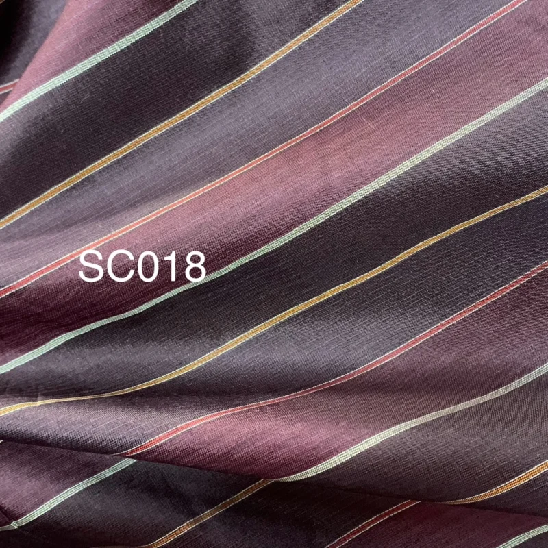 Silk Stripe, Smooth Weave, Deep Plum
