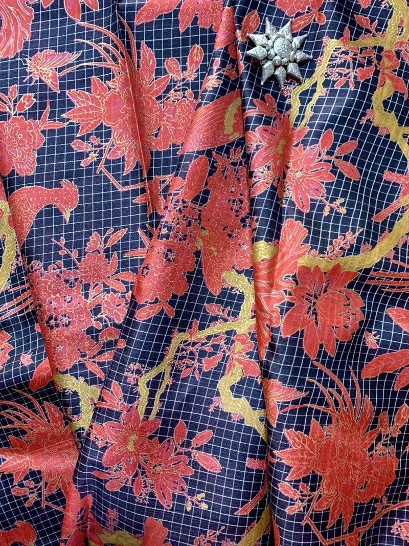 Printed Silk, Smooth Weave, Floral Print, Multicolour