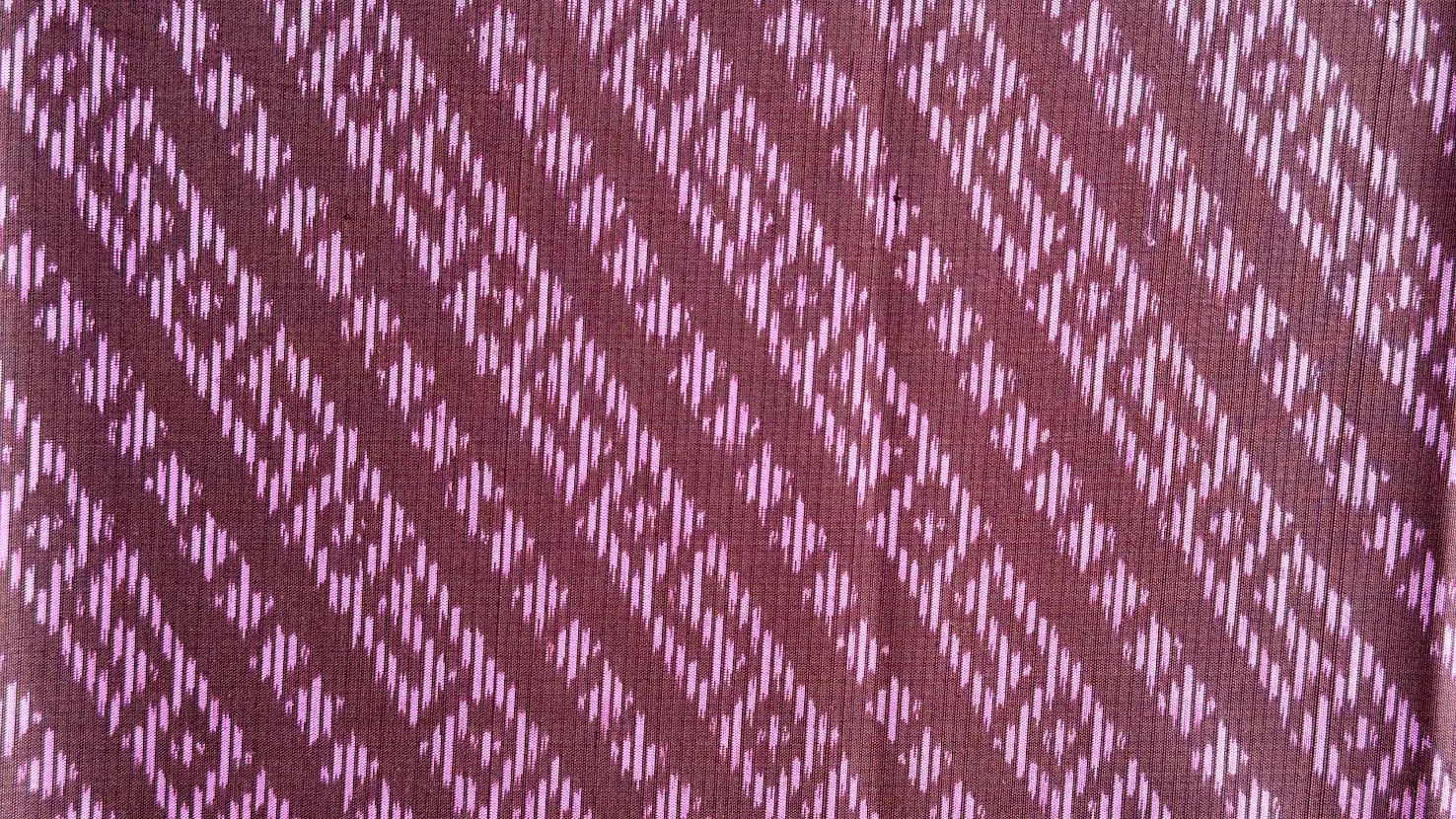 Ikat Silk, 2-Shaft, Belt-Line Pattern, Dusty Mauve with Pink Ikat
