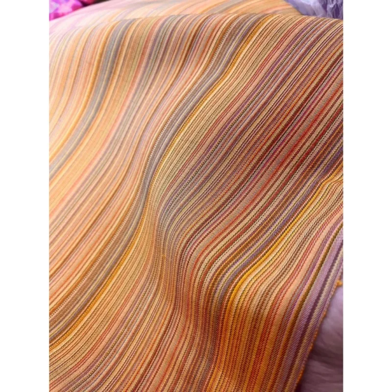 Silk Multicolour Stripe, Turmeric Yellow