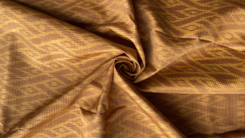 Ikat Native Silk, Ladder Pattern, Golden Brown