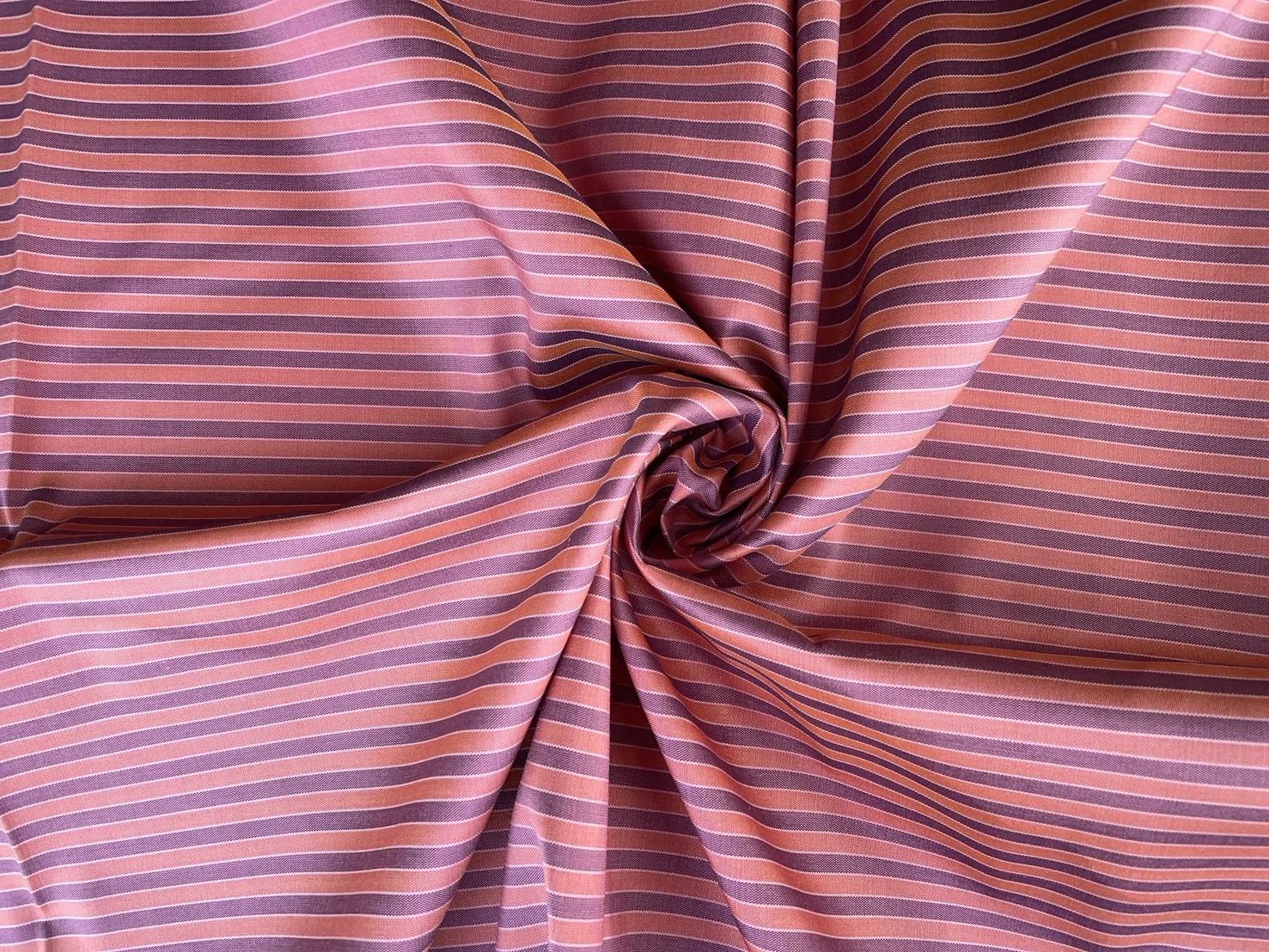 Silk Multicolour Stripe, Pink and Salmon Orange