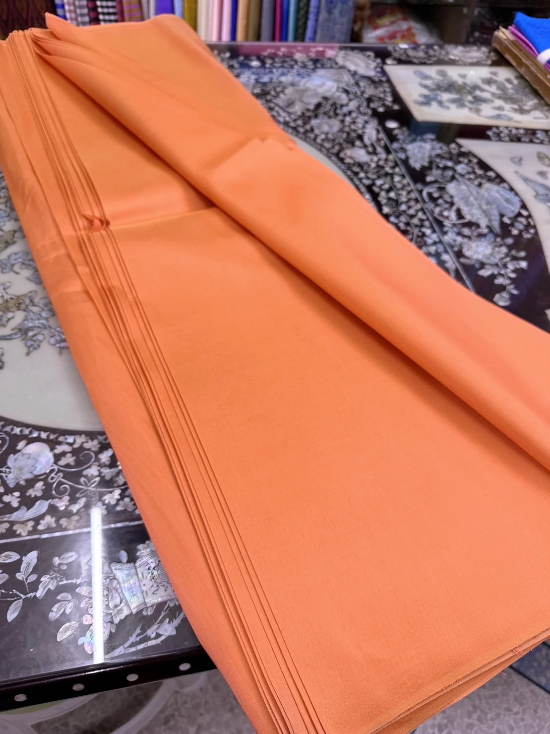Solid-Colour Silk, Smooth Weave, 2-Ply, Orange