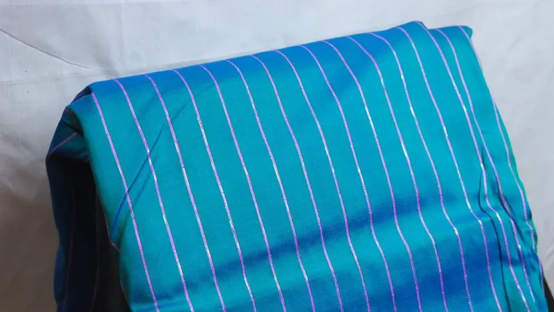 Silk Multicolour Stripe, Green-Blue