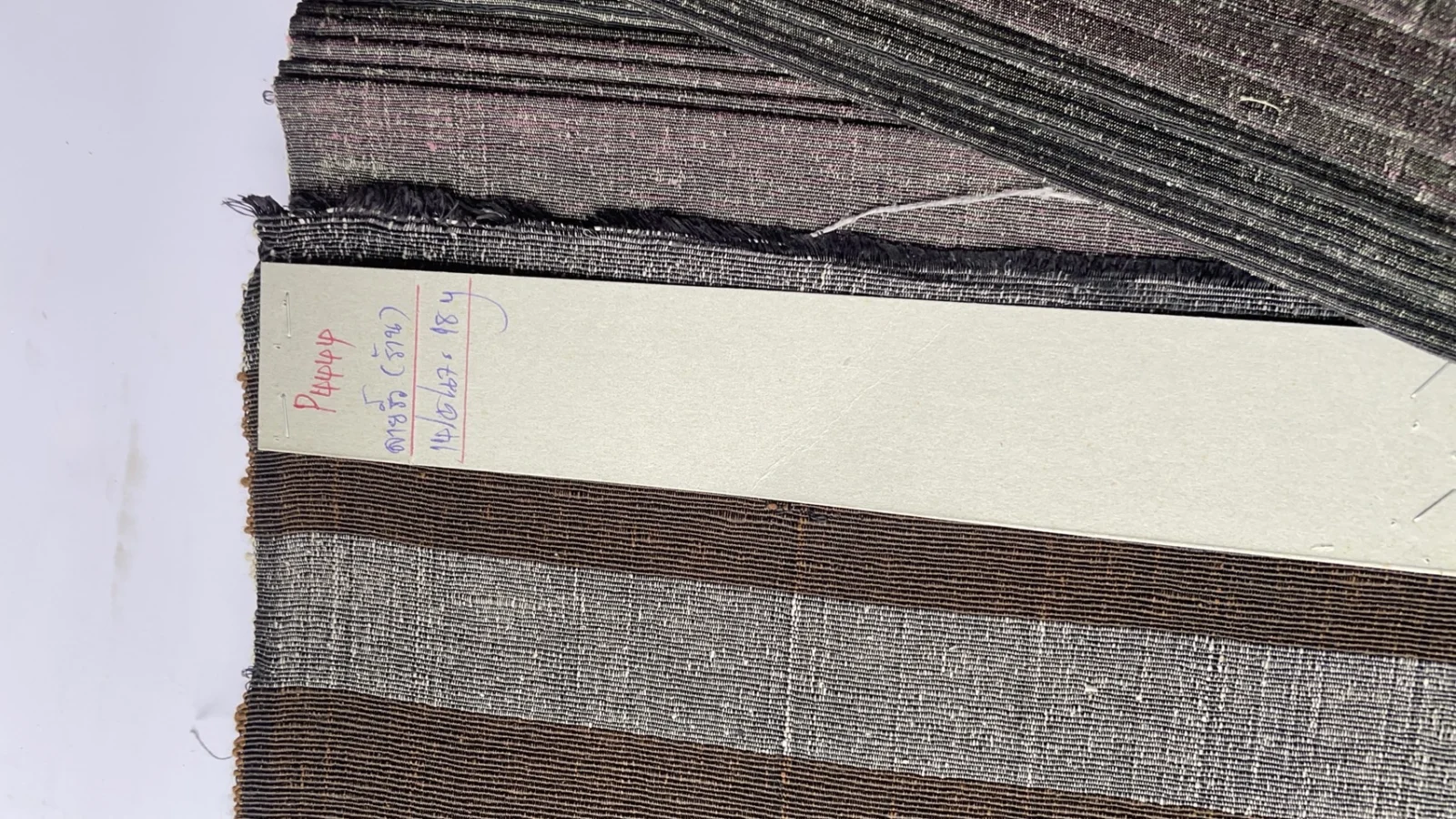 Silk Multicolour Stripe, Heavy Textured, Dark Grey