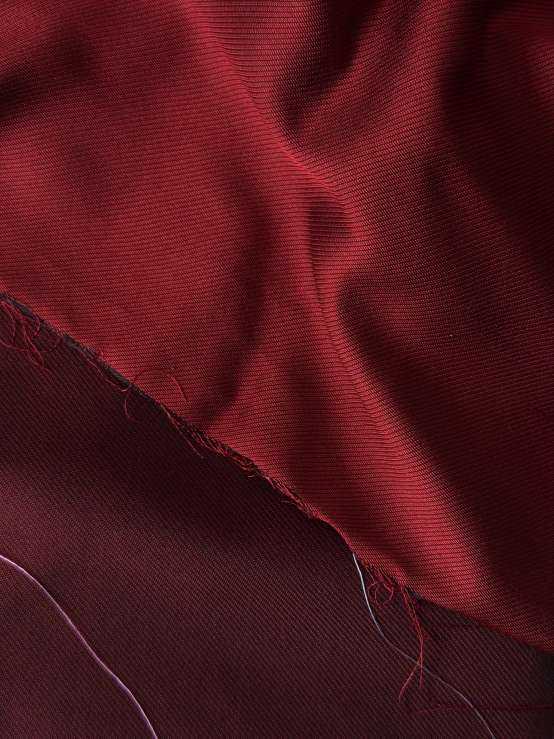 Solid-Colour Silk, 4-Shaft Fine Stripe Weave, Lac Red