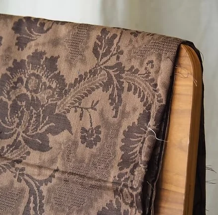 Machine-Woven Spun Silk, Jacquard, Wide Width, Brown