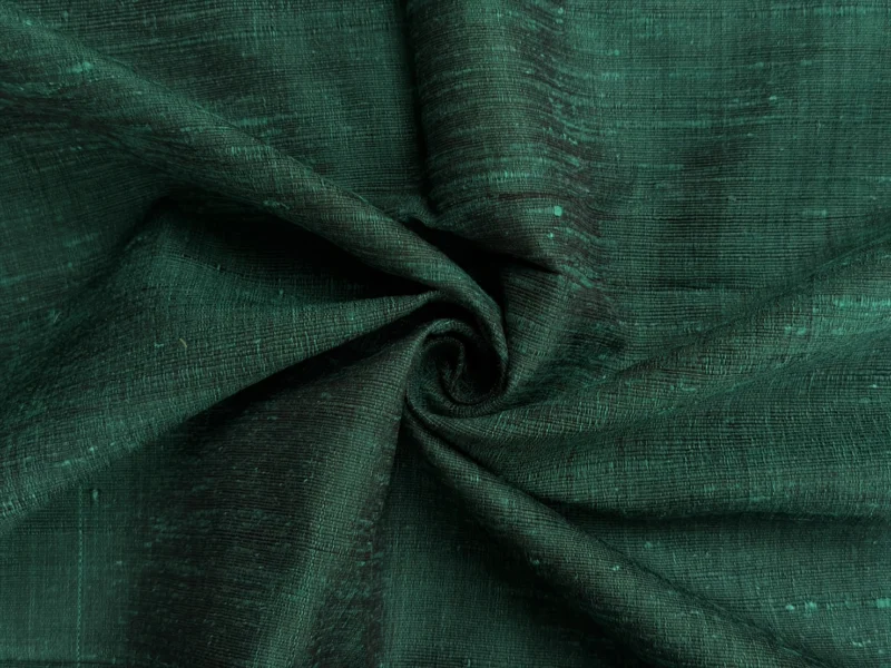 Slubbed Silk, Heavy Textured, Dark Green