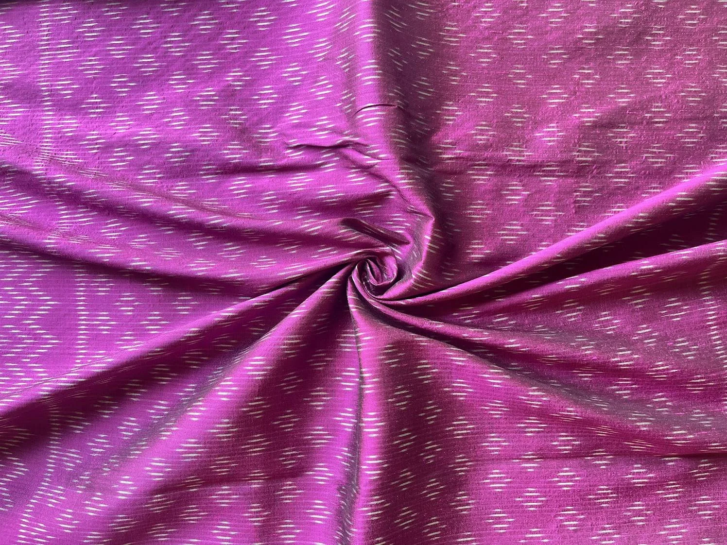 Ikat Silk, 2-Shaft, Pikul Pattern, Dark Pink