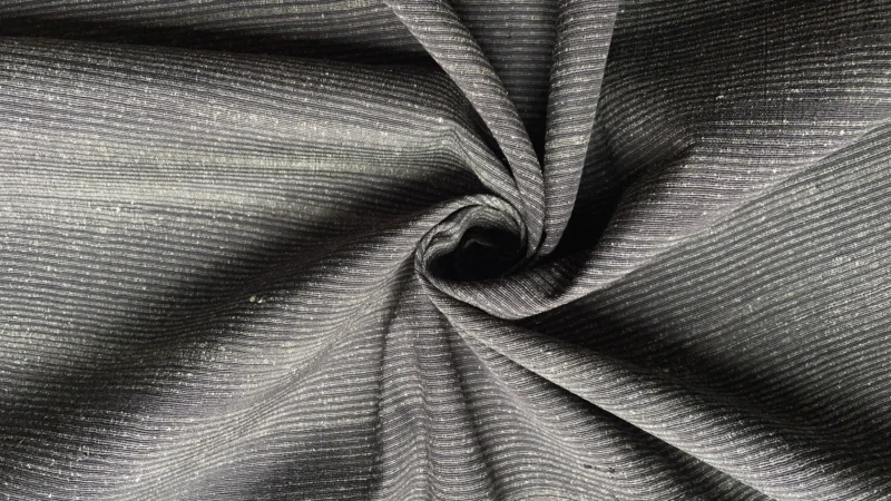 Silk Multicolour Stripe, Heavy Textured, Dark Grey