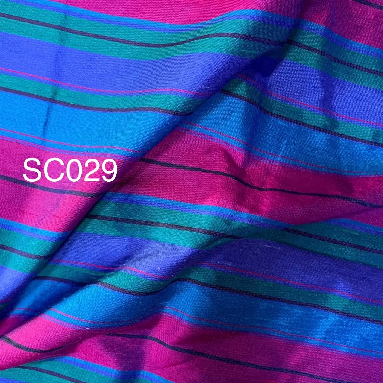Silk Stripe, Textured, Blue and Pink