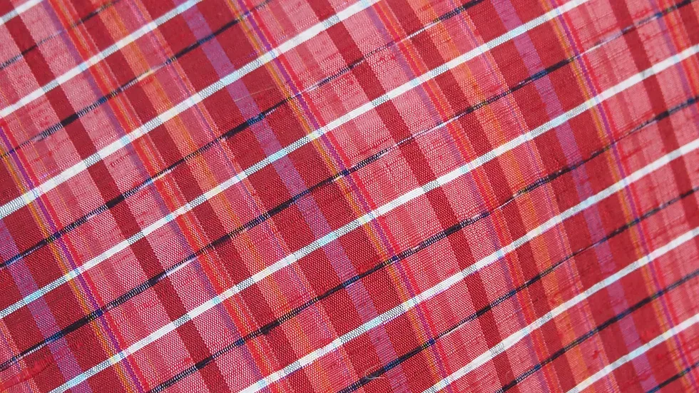 Silk Plaid, Soft Textured, Red and Orange
