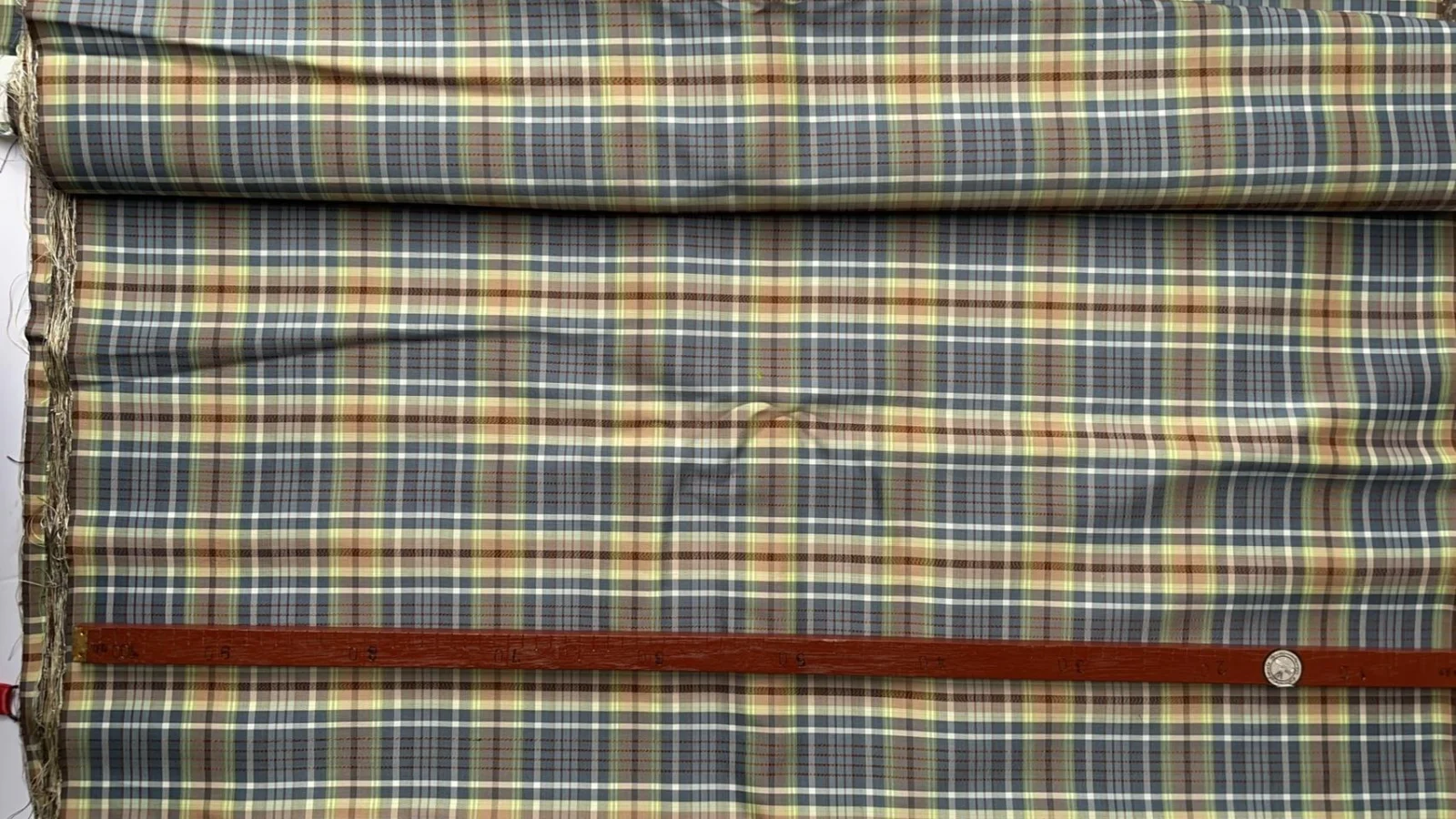 Silk Plaid, Smooth Weave, Grey and Green