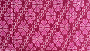 Ikat Silk, 2-Shaft, Dok Rak Pattern, Pink-Red