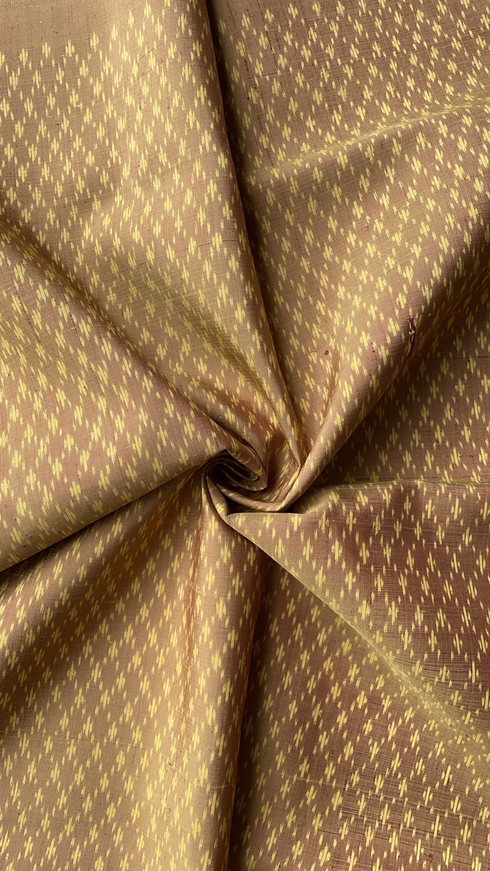 Ikat Native Silk, Rang Hae Pattern, Golden Brown