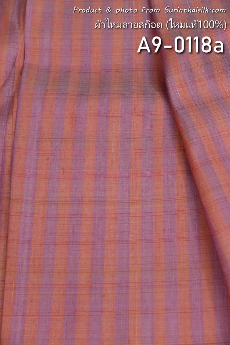 Silk Plaid, Soft Textured, Orange and Pink