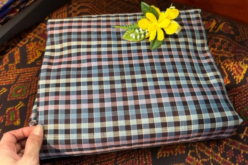 Silk Plaid, Soft Textured, Brown and Grey