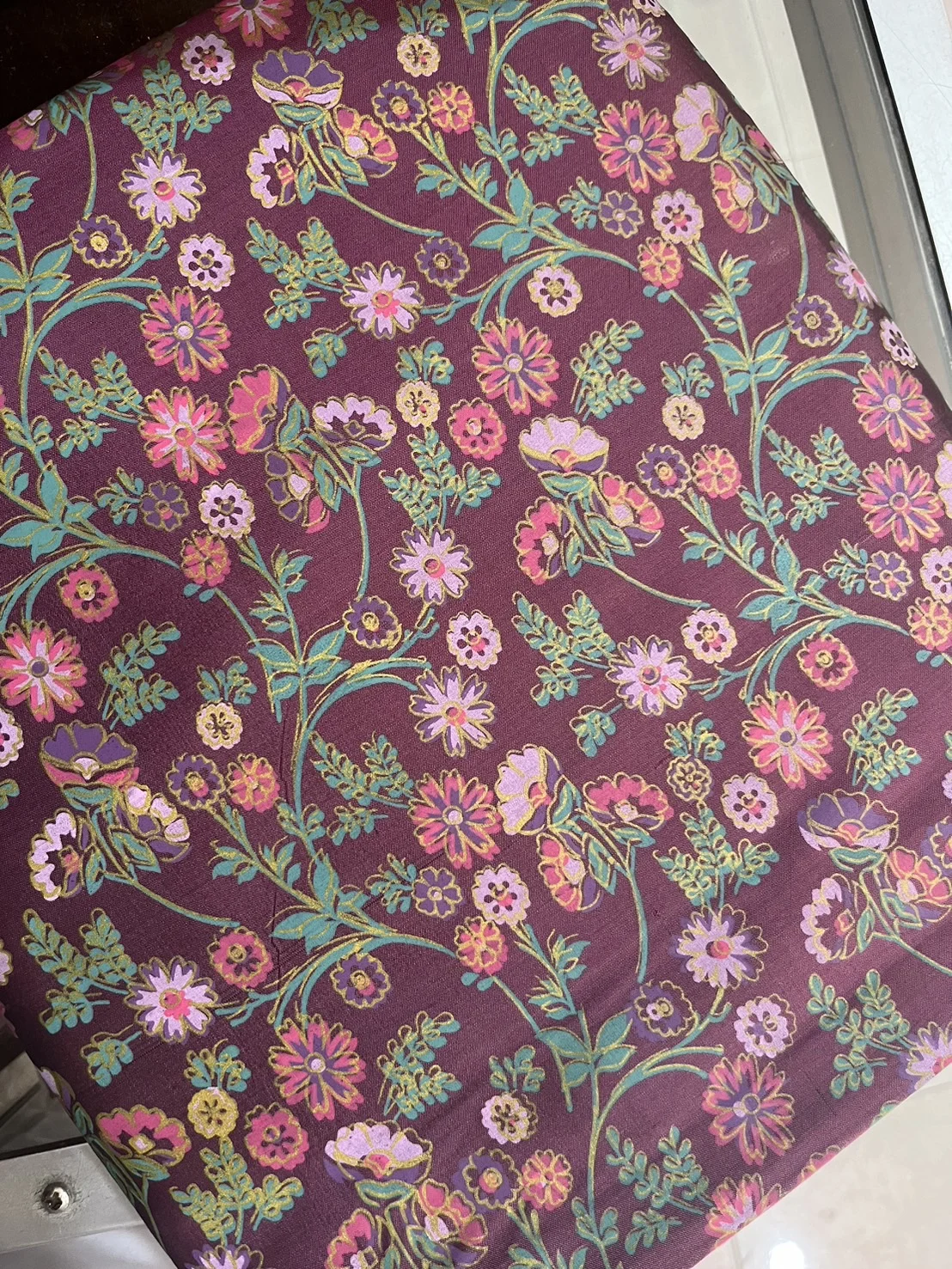Printed Silk, Textured, Floral Print, Multicolour