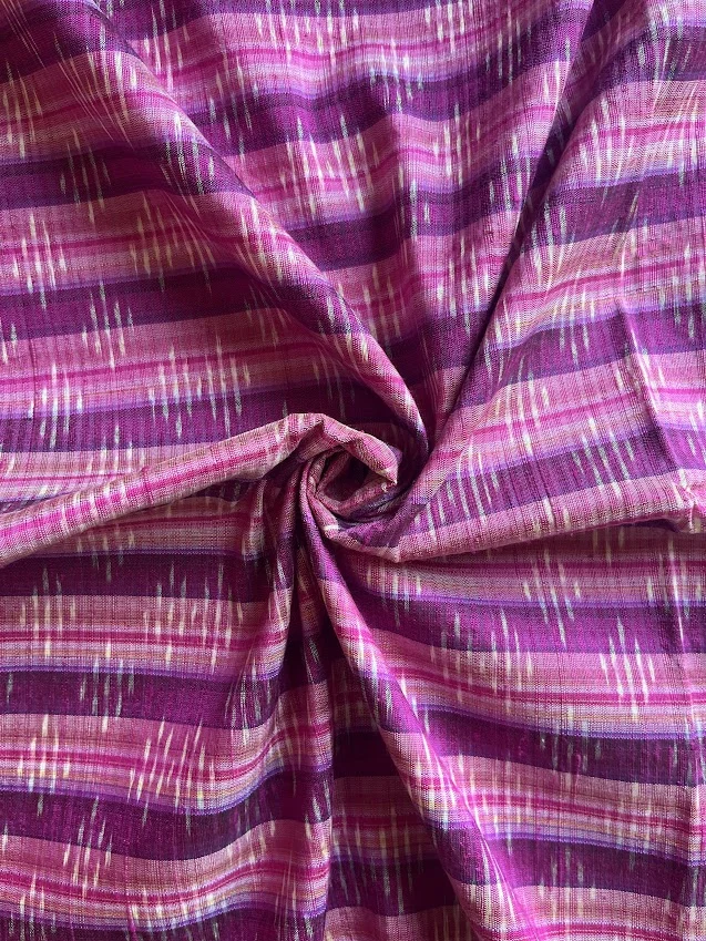 Ikat Silk, 2-Shaft, Dok Kaew Pattern, Purple and Dark Pink