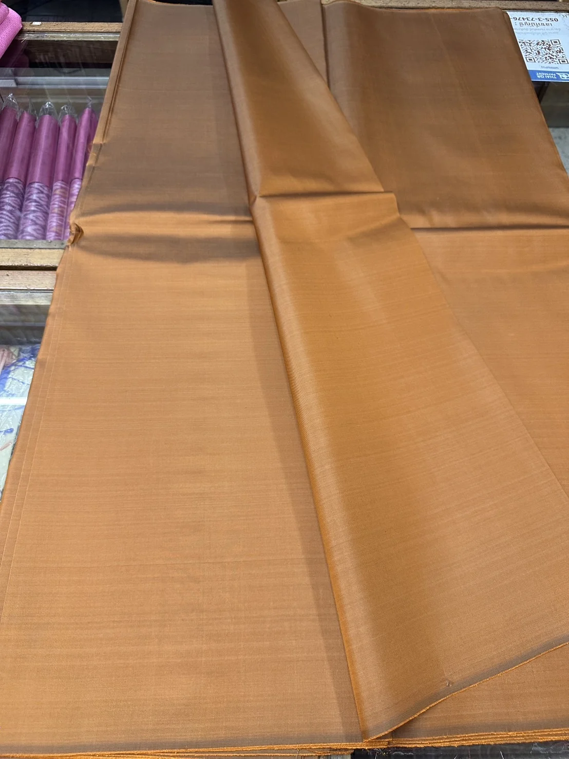 Solid-Colour Silk, Smooth Weave, Heavy Weight, Brown