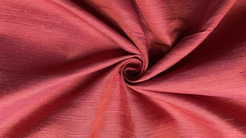 Naturally Dyed Slubbed Silk, Heavy Textured, Natural Lac Red
