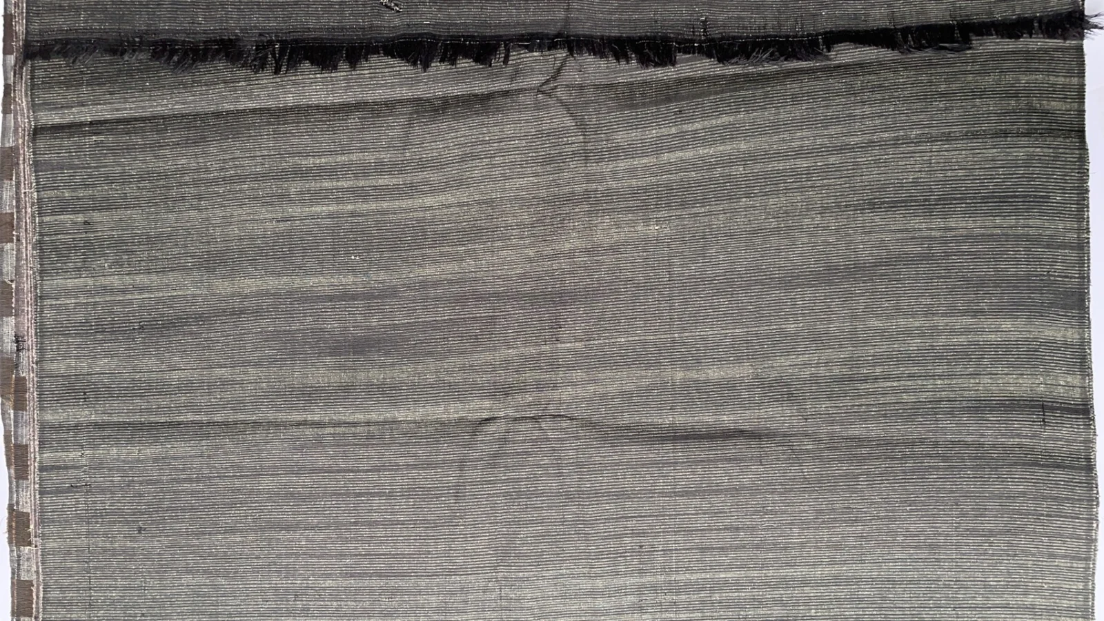Silk Multicolour Stripe, Heavy Textured, Dark Grey