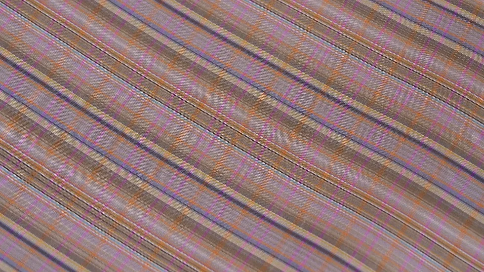 Silk Plaid, Smooth Weave, Deep Plum and Brown