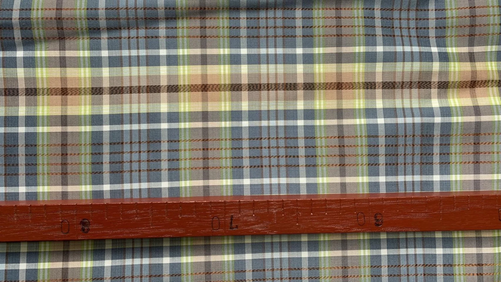 Silk Plaid, Smooth Weave, Grey and Green