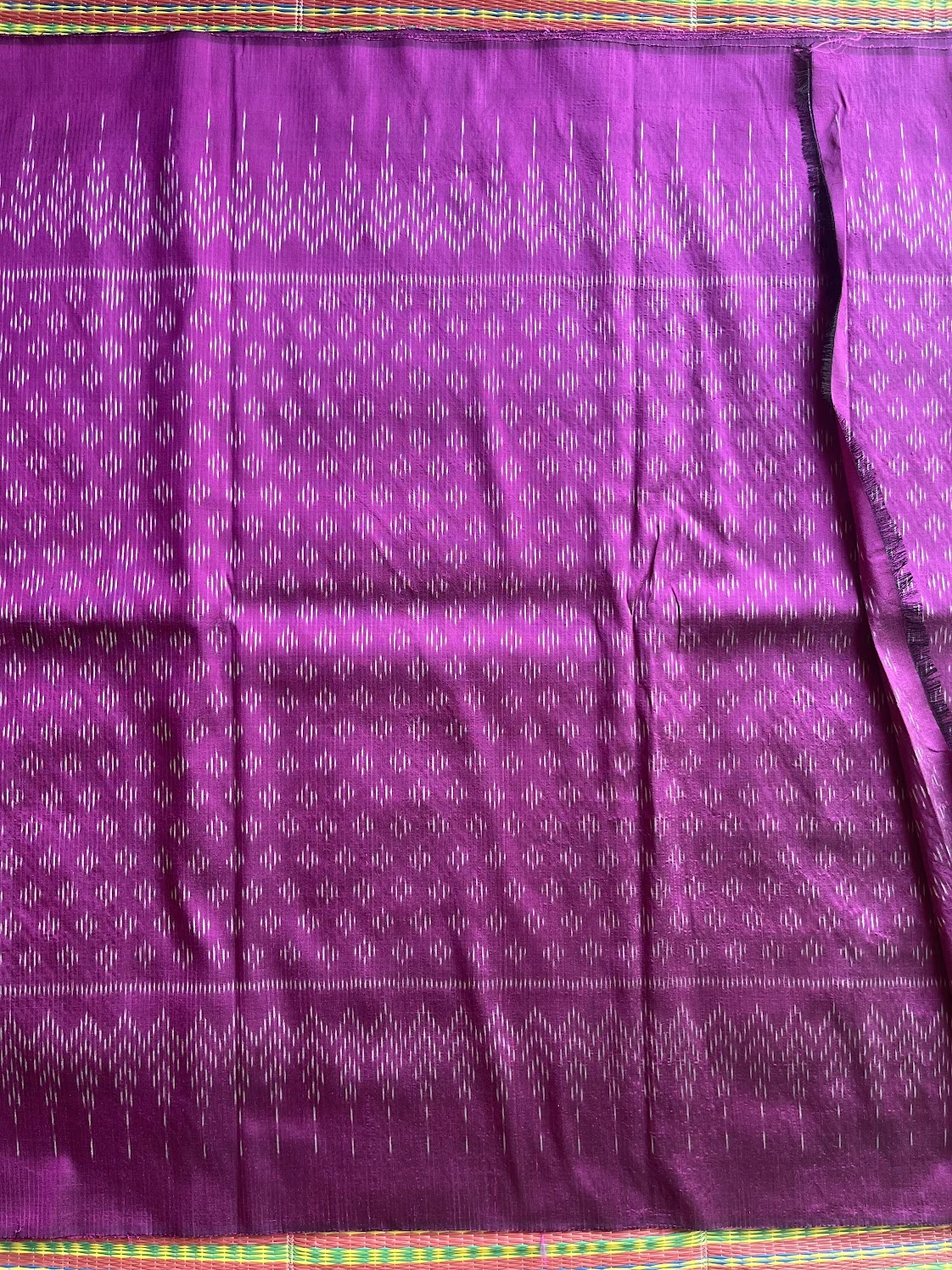 Ikat Silk, 2-Shaft, Pikul Pattern, Dark Pink