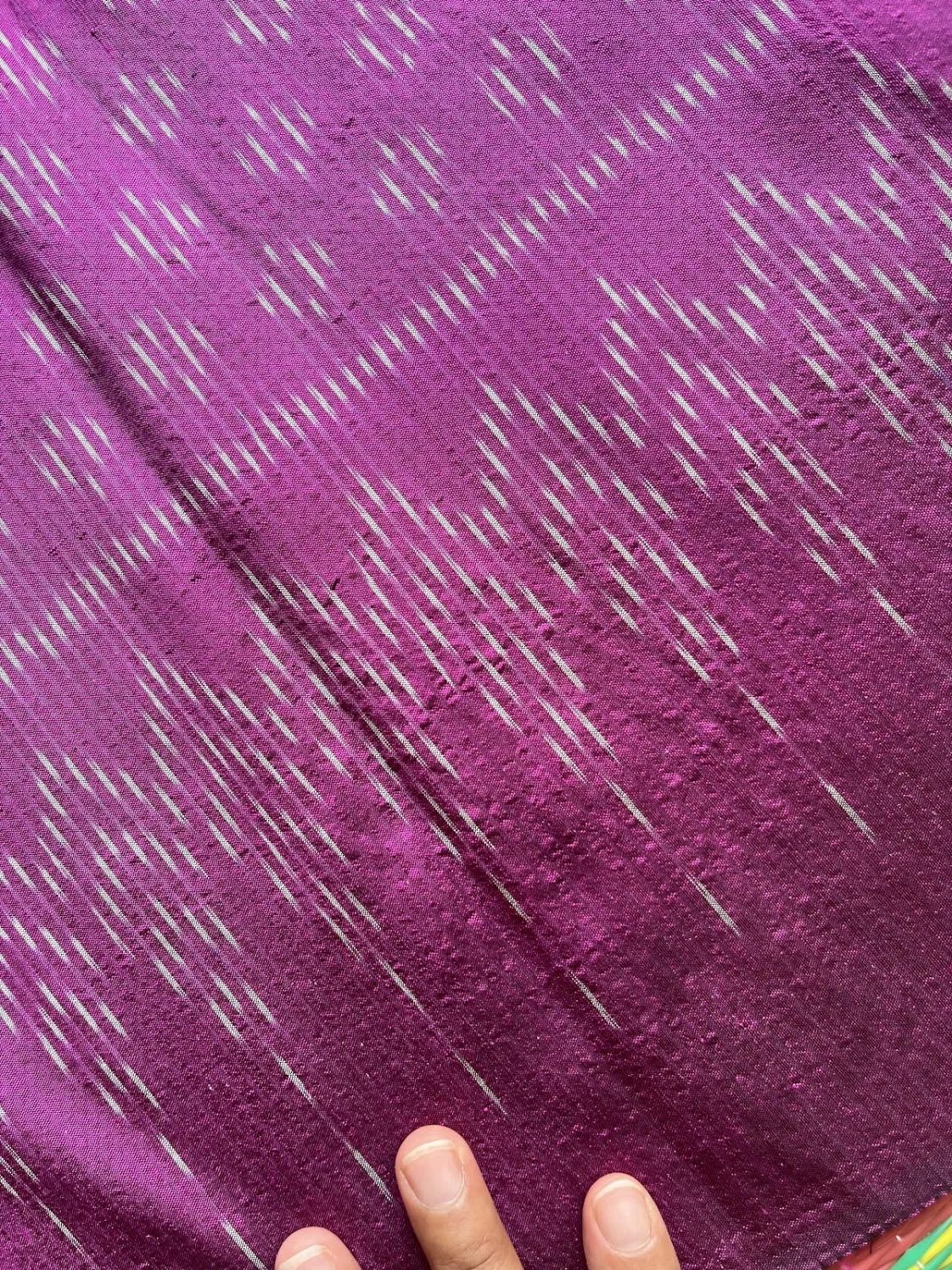Ikat Silk, 2-Shaft, Pikul Pattern, Dark Pink