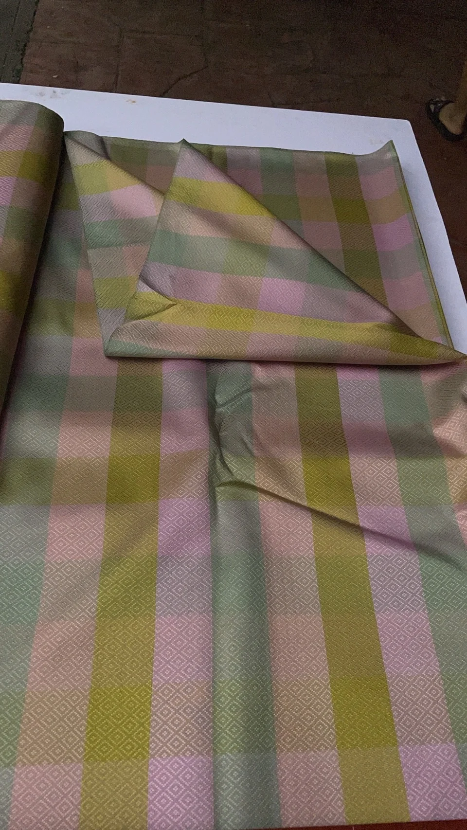 Silk Multicolour Stripe, Dobby Weave, Cool Tones