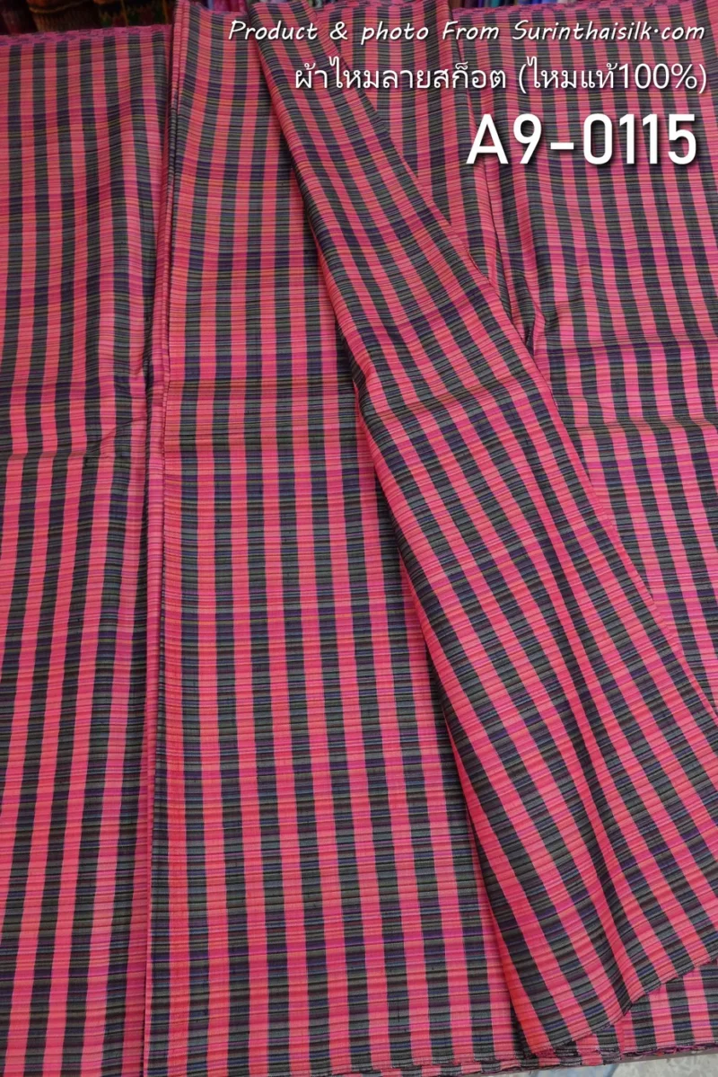 Silk Plaid, Soft Textured, Black and Red