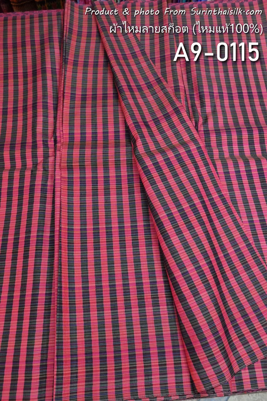 Silk Plaid, Soft Textured, Black and Red