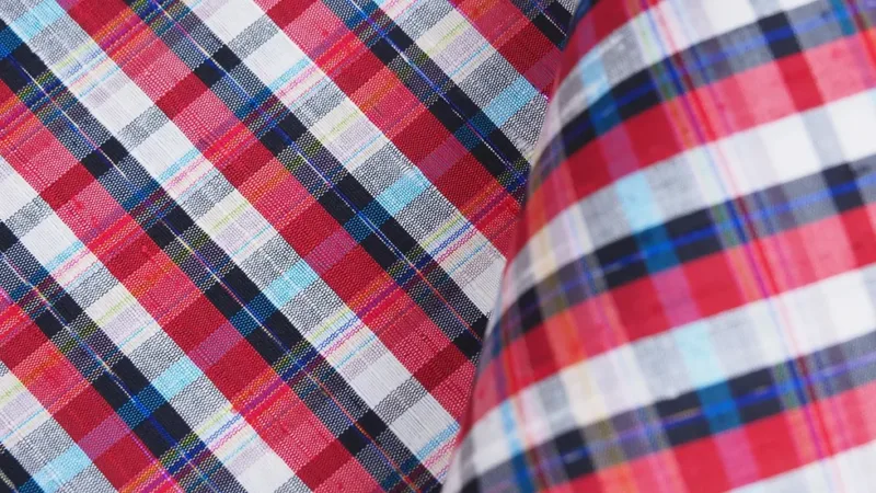 Silk Plaid, Soft Textured, Black and Red