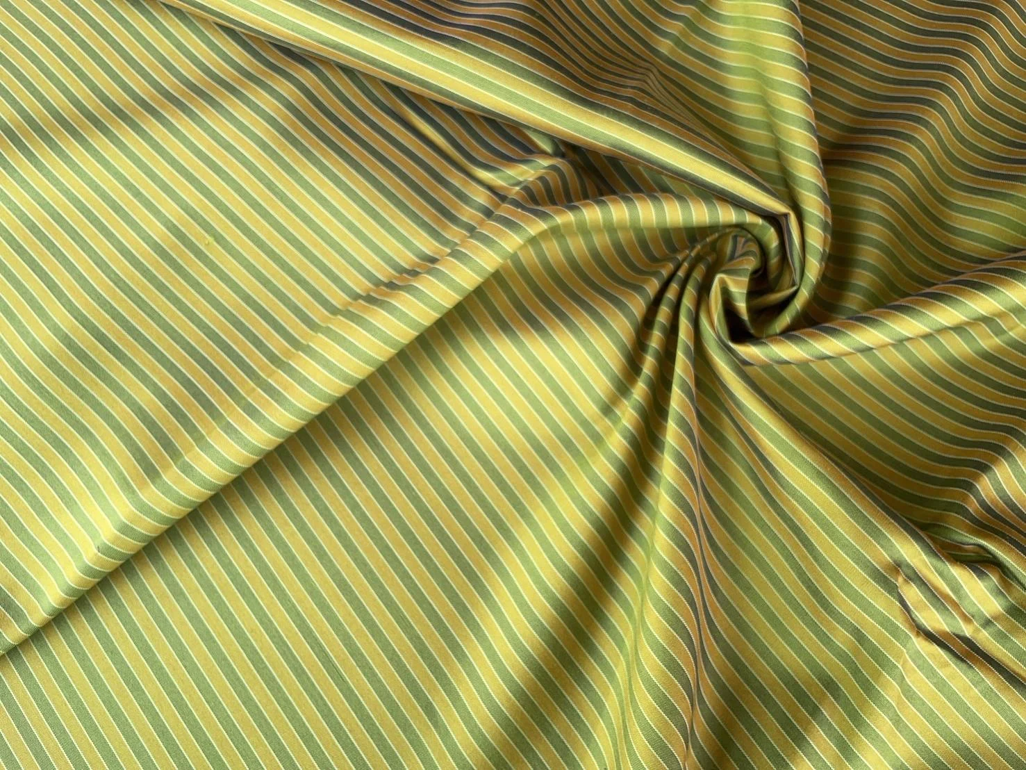 Silk Multicolour Stripe, Green and Yellow