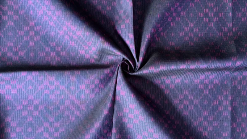 Ikat Silk, 2-Shaft, Noppakao Pattern, Dark Purple